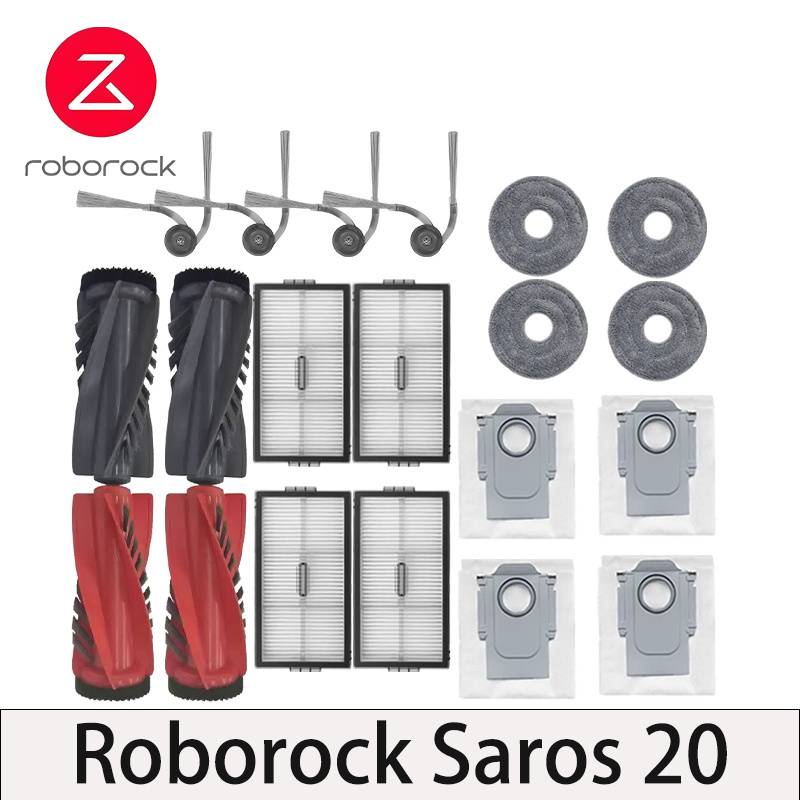 Roborock Saros 20 Robot Vacuum Cleaner Accessories Main Side Brush Mop Cloth Hepa Filter Dust Bag Replacement Spare Parts