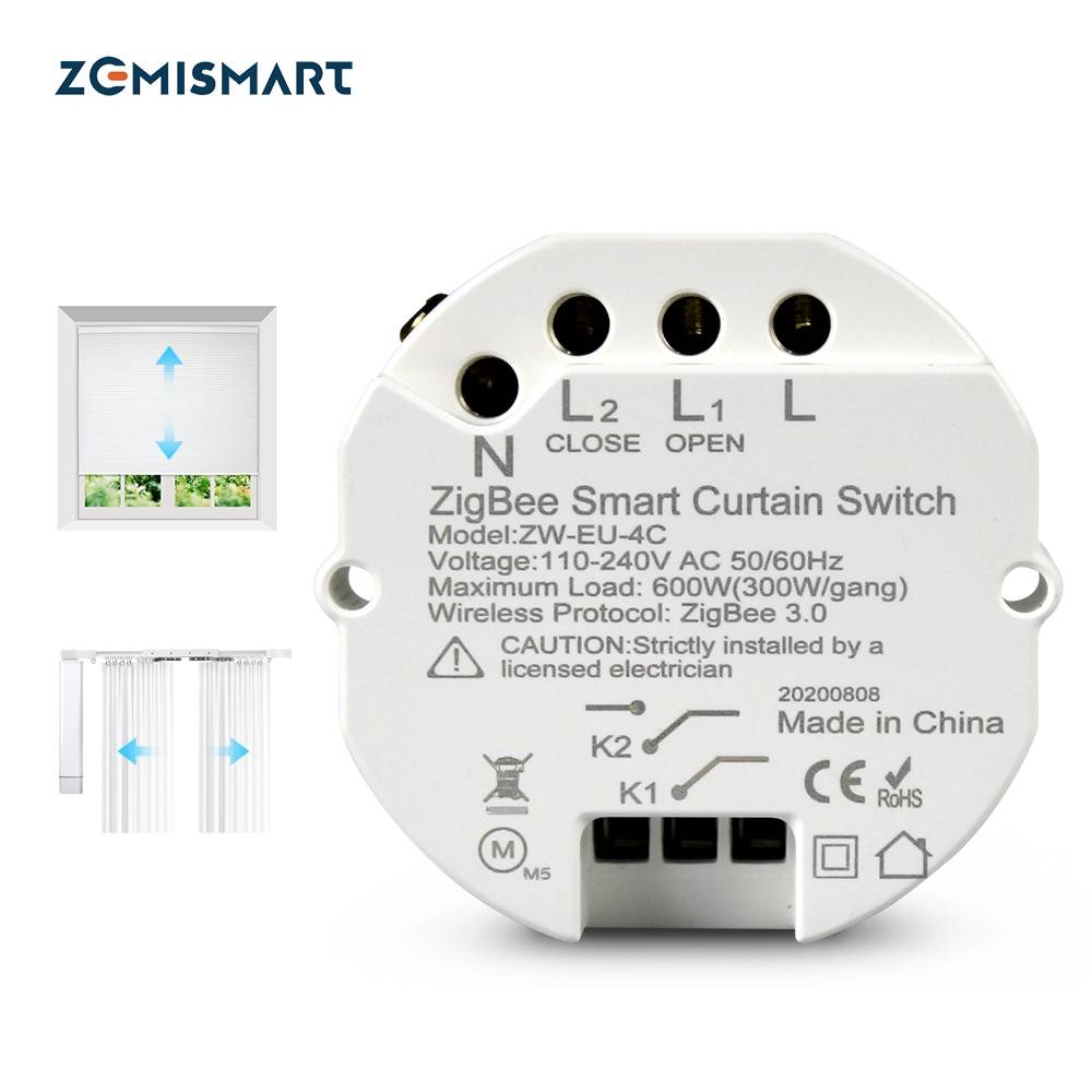 Zemismart tuya zigbee gardinmodul alexa google home control smart life app kontroll