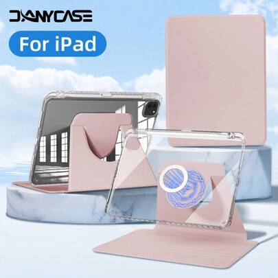 DANYCASE roterande skyddande fodral kompatibelt med iPad Air 8 (M4) 11 tum 13 tum 2026 11:e gen (A16) 2025 10:e gen 10,9 tum Air 11 13 M2 M3 2024 2025 - Rosa (Multi-size)