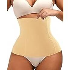 Kvinnor midjeformad magband Bälte Kroppsformare Cincher Magkontroll Gördel Wrap Postpartum Support Bantning Återhämtning (Color : Beige, Size : XS)