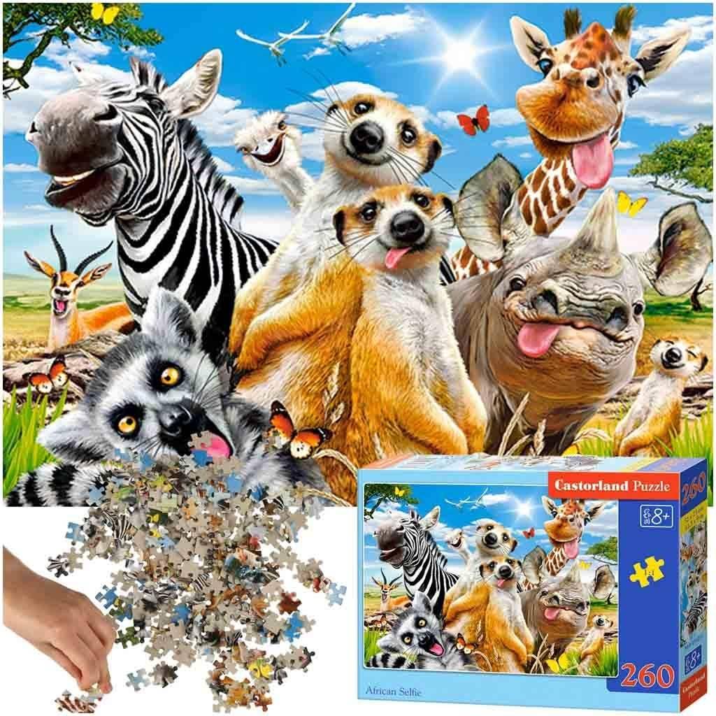 Pussel 260 bitar - Afrikanska djur selfie