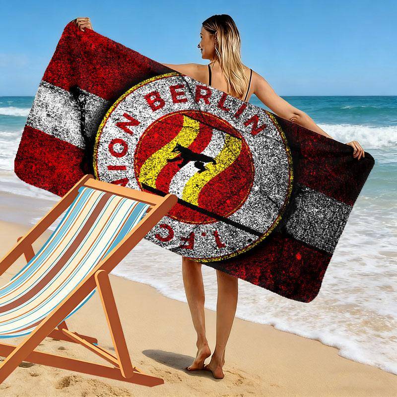 FC Union Berlin Tryckt Strandhandduk, Stor Mjuk Snabbtorkande Handduk för Strand Camping Simning