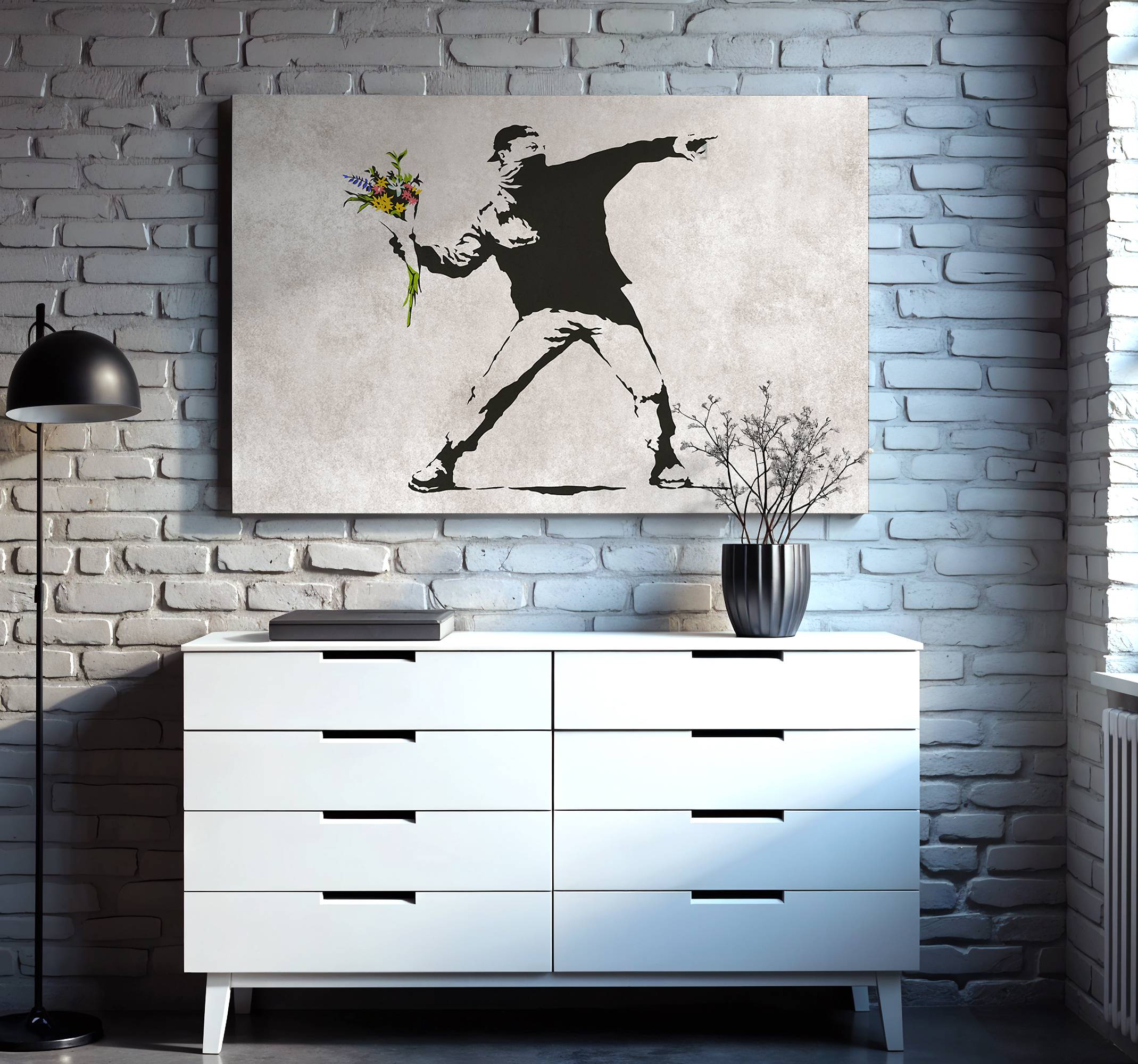 Kasta blommor Kanvas konst