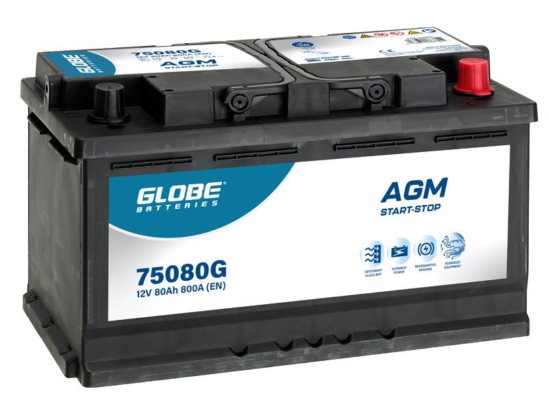 Globe AGM 80Ah batteri 12 V 80 Ah CCA 800 A (EN)