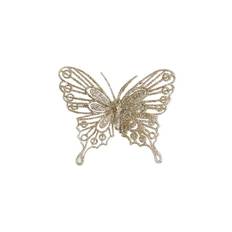 Sophia fjäril juldekoration champagne 3-pack - Beige (B: 10 x H: 8 cm)