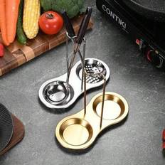 1 st högkvalitativt skedställ i rostfritt stål, bestickställ i metall för kök, soppslev, skimmer, förvaringsorganisatör för grytlock, för varm gryta, - Multifärgad (silver,guld)