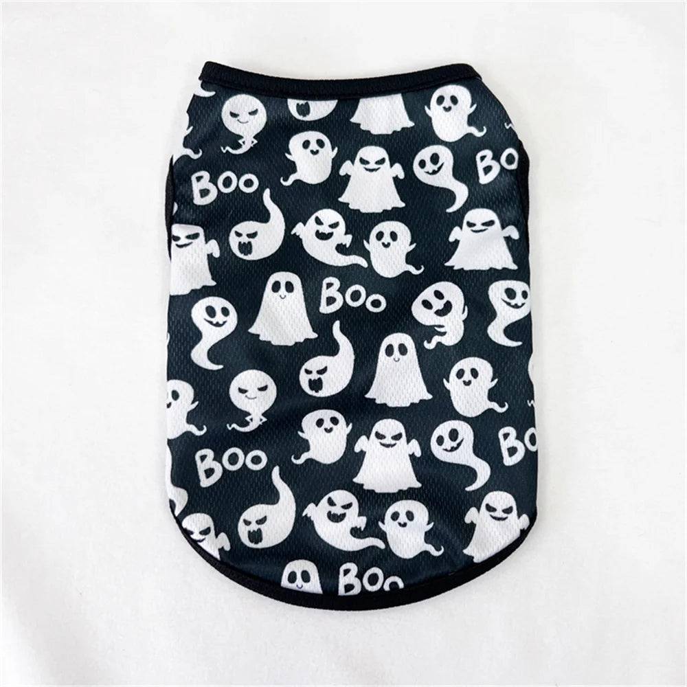 Halloween Print Pet Vest - Black Ghost / L-suit 4-5.5kg / SPC (L-suit 4-5.5kg)