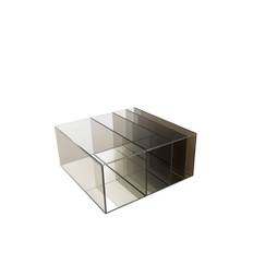 Glas Italia - DEE01 Deep Sea Low table, Grey tone Glass, Transparent extralight glass - Soffbord - Nendo - Grå - Glas