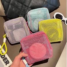 Fashion Mesh Tofu Bag: A Colorful Choice, Portable Travel Makeup Bag For Women With Large Capacity For Toiletries, A Cosmetic Storage Bag For Outings. - Multicolor - one-size