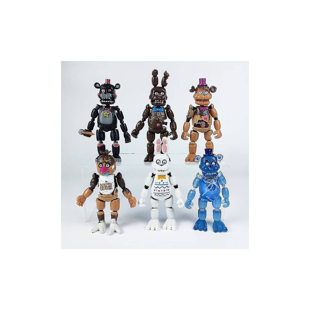 5 stk. Five Nights At Freddy's actionfigurer legetøj Security Breach-serien Glamrock Foxy Bonnie Fazbear PVC-dukker Fnaf til børn gave Db6 stk. C