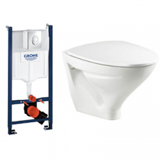 Grohe Solido/Ifö Sign Komplet Toilet Pakke - Cisterne, Sæde, Toilet, Trykknap
