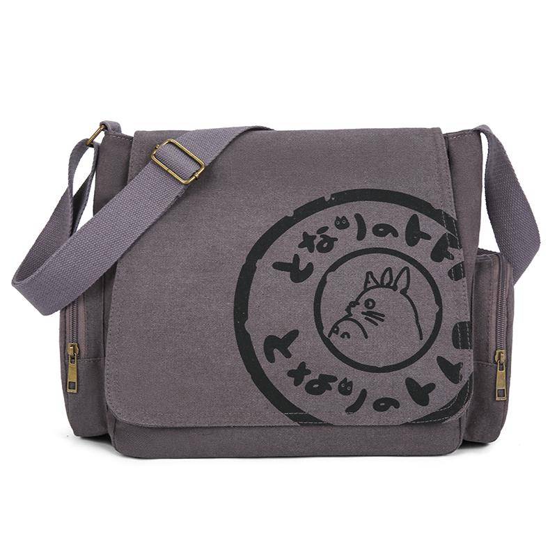 Vintage Tecknad Kvinnor Canvas Messenger Bag Stor Kapacitet Tygväska Kvinnor Axelhandväska
