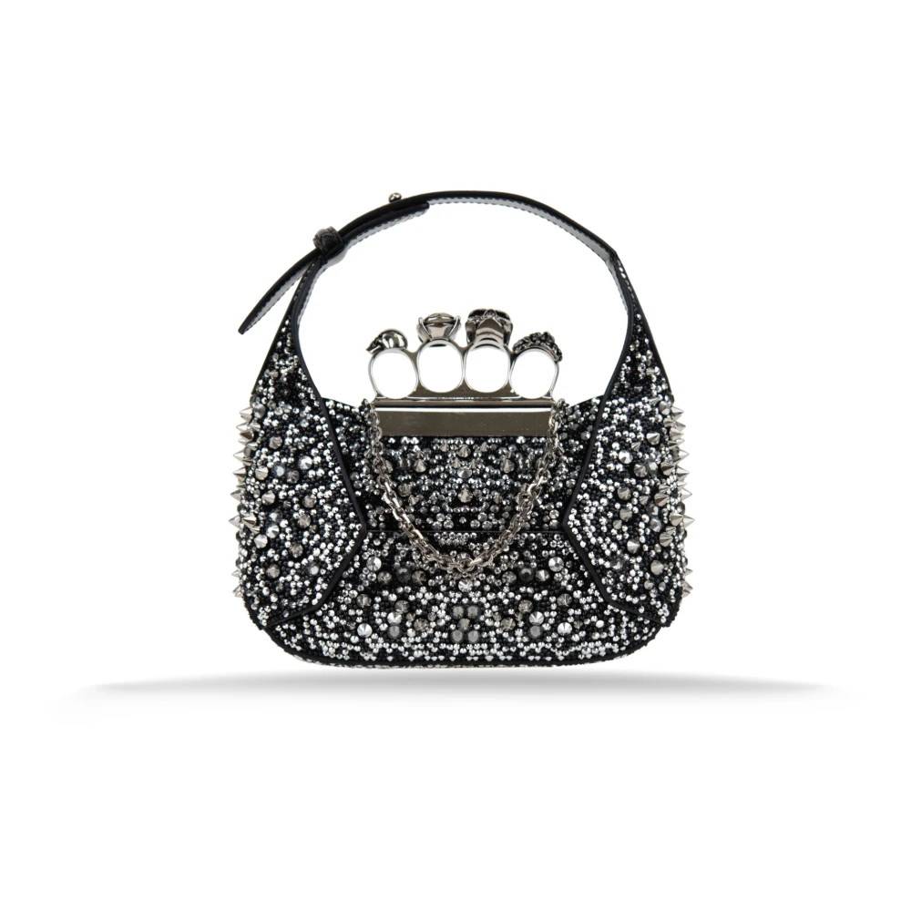 Alexander McQueen Studded Læder Crossbody Taske Magnetisk Lukning - Tasker - Dame - Sort - ONE SIZE - Læder