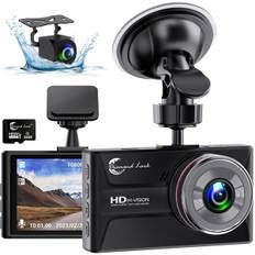 1080P Dashcam Foran og Bag med 32GB SD-kort, Dobbelt Dashkamera til Biler, 3” IPS Display Dashcam med Type-C Port, WDR, G-Sensor, Loop Optagelse, 24H T