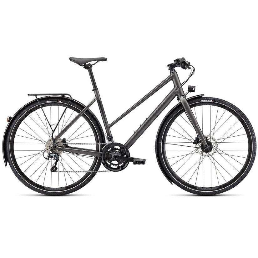 Specialized Sirrus 3.0 EQ ST Dame Citybike - Satin Smoke / Black Reflective / Din højde: 160-170 cm | Str. M