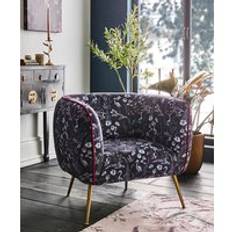 Nouveau Herons Velvet Chair - Grey - by Joe Browns