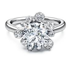Galaxy Ring, Im Labor gezüchtete Diamanten 2 ct tw, Runde Form, 18K Weißgold