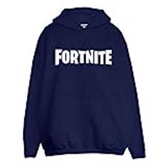 Fortnite Text-logo Herren Kapuzenpulli Holzkohle huvtröja herr, Marin, 3XL