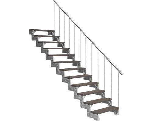 Utomhustrappa PERTURA Tallis 100cm 12 steg mörkbrun