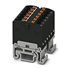 PHOENIX CONTACT PTFIX 12 x 1,5-NS15A BK distributionsblock, internt brytt, 500 V, 17,5 A, antal anslutningar 12, tvärsnitt 0,14 mm² – 2,5 mm², AWG 26–14, bredd 24,9 mm, svart, 20 stycken