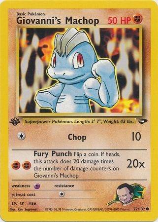 Giovanni's Machop - 72/132 - 1st Edition - Let Brugt (LP).