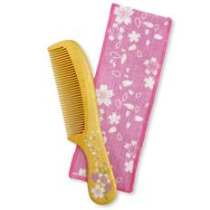 Hairbrush Comb Boxwood Comb Made in Japan Wooden Beautiful Japanese Comb Natural Squeezed Camellia Oil x (Styleneo) 100% (Hana, 3.5 15.2cm) rosa