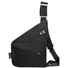 Kexpery Mode för män bröstväska multifunktionell midjeväska stor kapacitet enkel väska stöldsäker väska justerbar rem ergonomiskt midjepaket, Svart, right shoulder, Verktyg