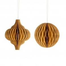 Julgranskulor - Honeycomb - Natur - 2-pack