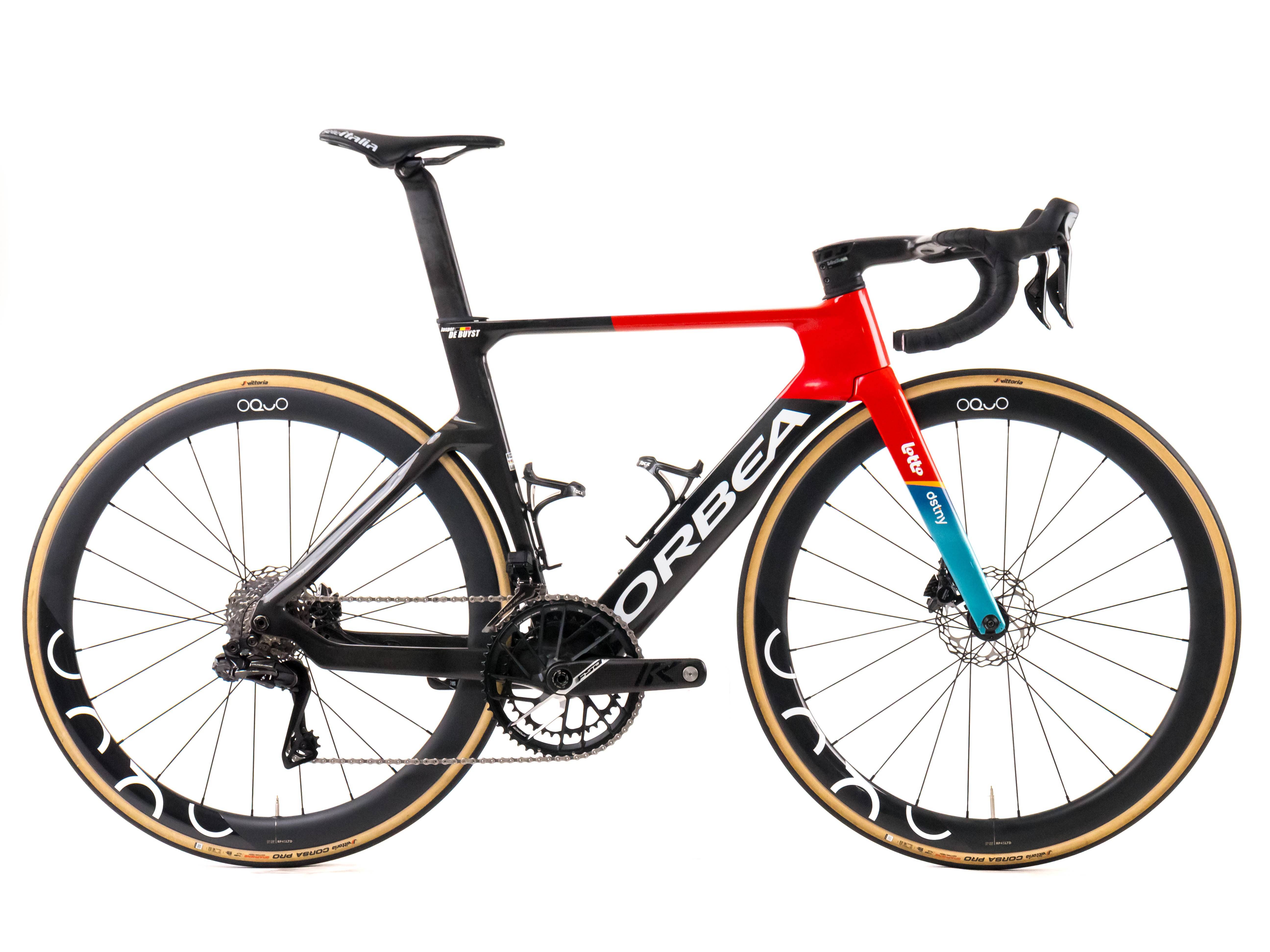 Orbea Orca Aero 2024 Team Lotto Dstny J. De Buyst size 51 Shimano Dura-Ace R9270 Di2 2x12sp - Bikeroom / 51 / Black/Red/Blue
