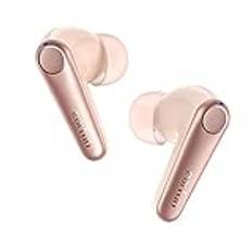 EarFun Bluetooth-hörlurar i örat, Air Pro 3-hörlurar trådlös, hybrid aktiv brusreducering, HiFi Sound Qualcomm aptX adaptive, 6 mikrofoner CVC 8.0 samtal, multipoint, 45H batteri, app, rosa