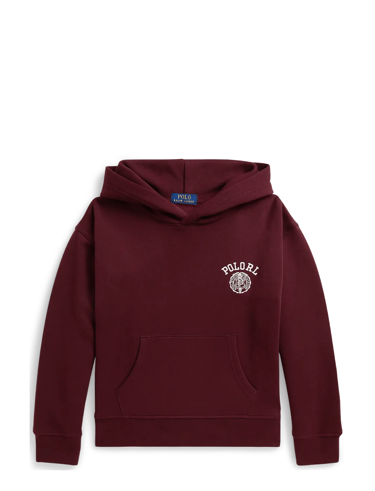 Ralph Lauren Kids Big Fit Logo Fleece Hoodie - Burgundy - S