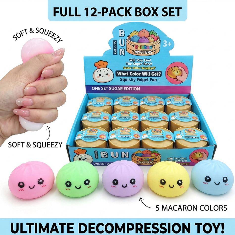 Baozi Mysterier Dumplings Stresslindring Fidgetleksaker Hemmakontor Skrivbordsaccessoarer Festpresent Dumpling Squishy
