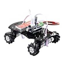 ZUYEJUU 4WD Mecanum Wheel Robot Car Chassis Kit Omni Directional Platform med 4st 12v Speed Encoder Motor for robotstudie (Color : Bluetooth robot car)