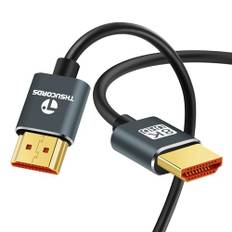 Thsucords Ultradünne 8K 4K HDMI Kabel 5M, Schlanke Flexible Weiche Hochgeschwindigkeits HDMI 2.1 Unterstützung 4K@120Hz 8K@60Hz 48Gbps kompatibel mit Roku TV/HDTV/PS5/Blu-ray