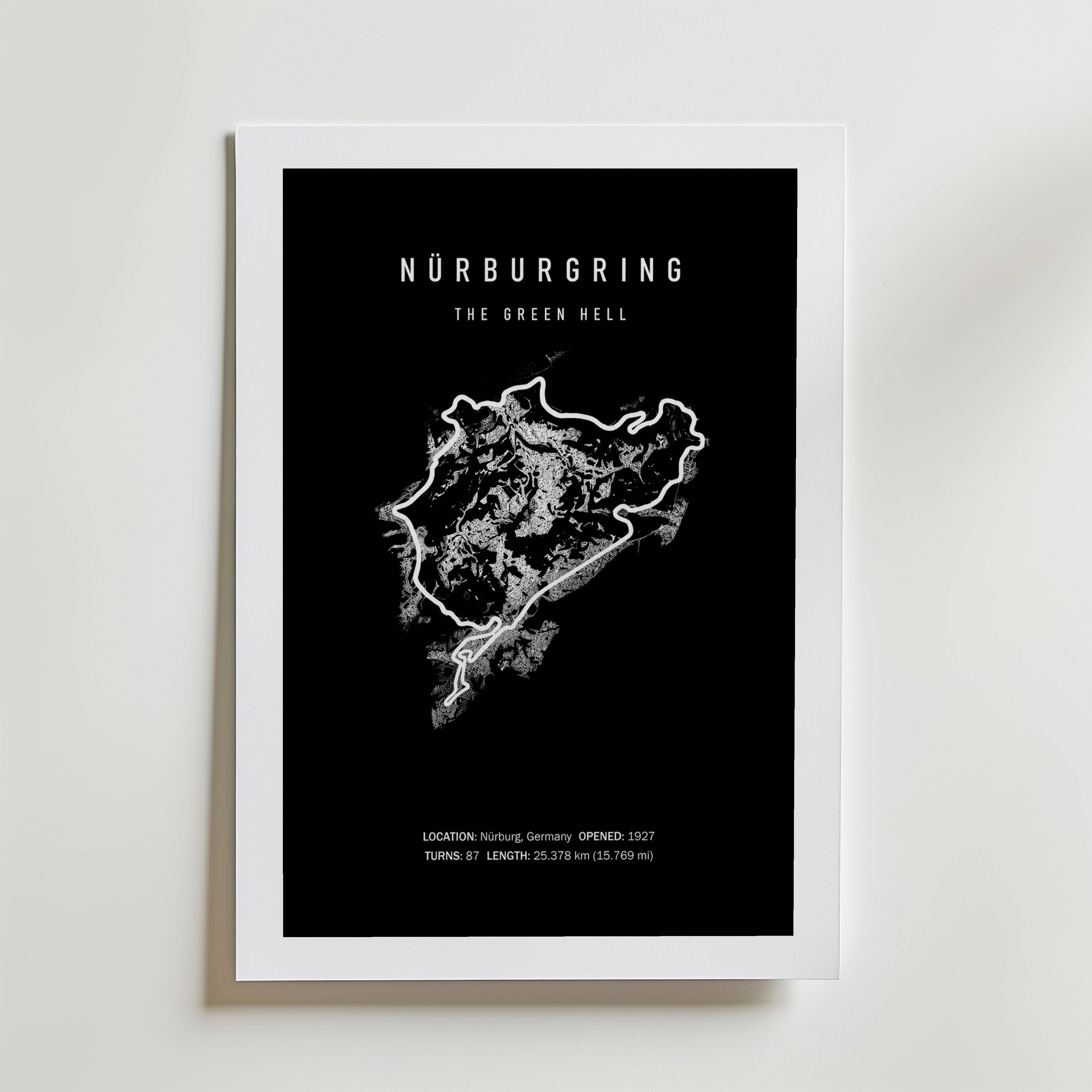N�rburgring Poster - Fine Art Poster 40x50 cm Med passepartout