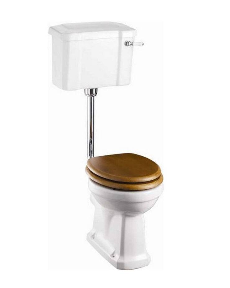 WC - Burlington lågspolande smal cistern & sits - Vit