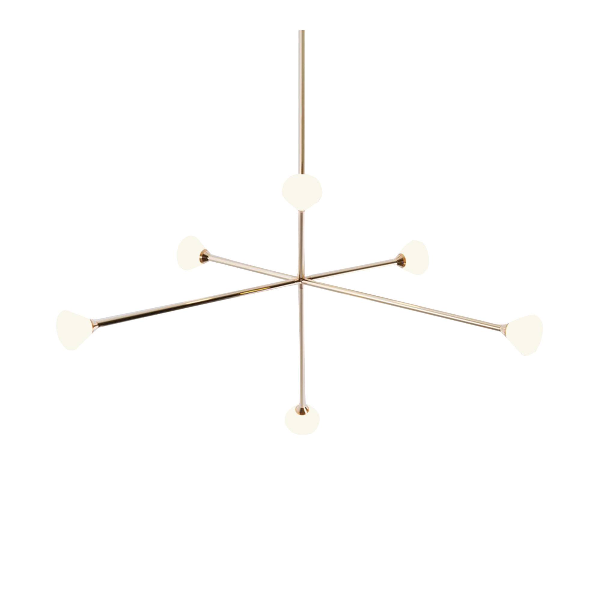 Roll & Hill - Nova Chandelier 6 Lights, Brushed Brass - Takkronor - McKenzie & Keim - Guld