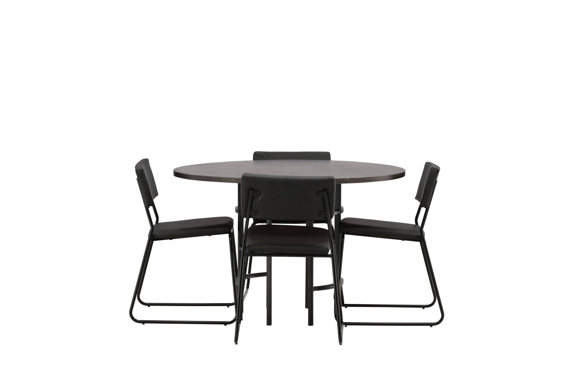 Venture Home Copenhagen spisebord - Black / Mocca Veneer +Kenth stol - Black / Black PU _4