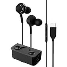 Hörsnäckor med kabel USB C, USB C Hörlurar med kabel,Bass Surround In-Ear hörlurar med mikrofon - Brusreducerande hörlurar, Hi-Fi-stereoljud, fungerar med smartphone, bärbar dator och dator