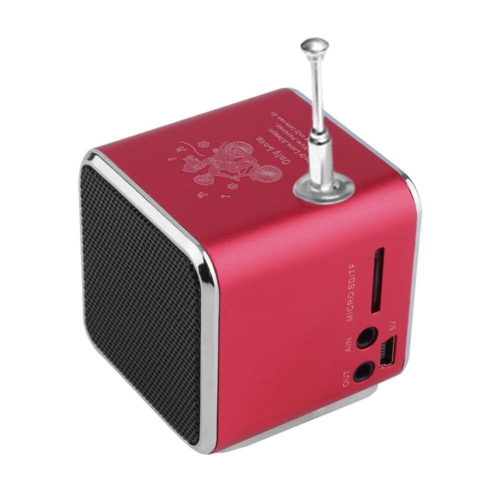 ONEVAN Mini Digital Bärbar Radio - Röd