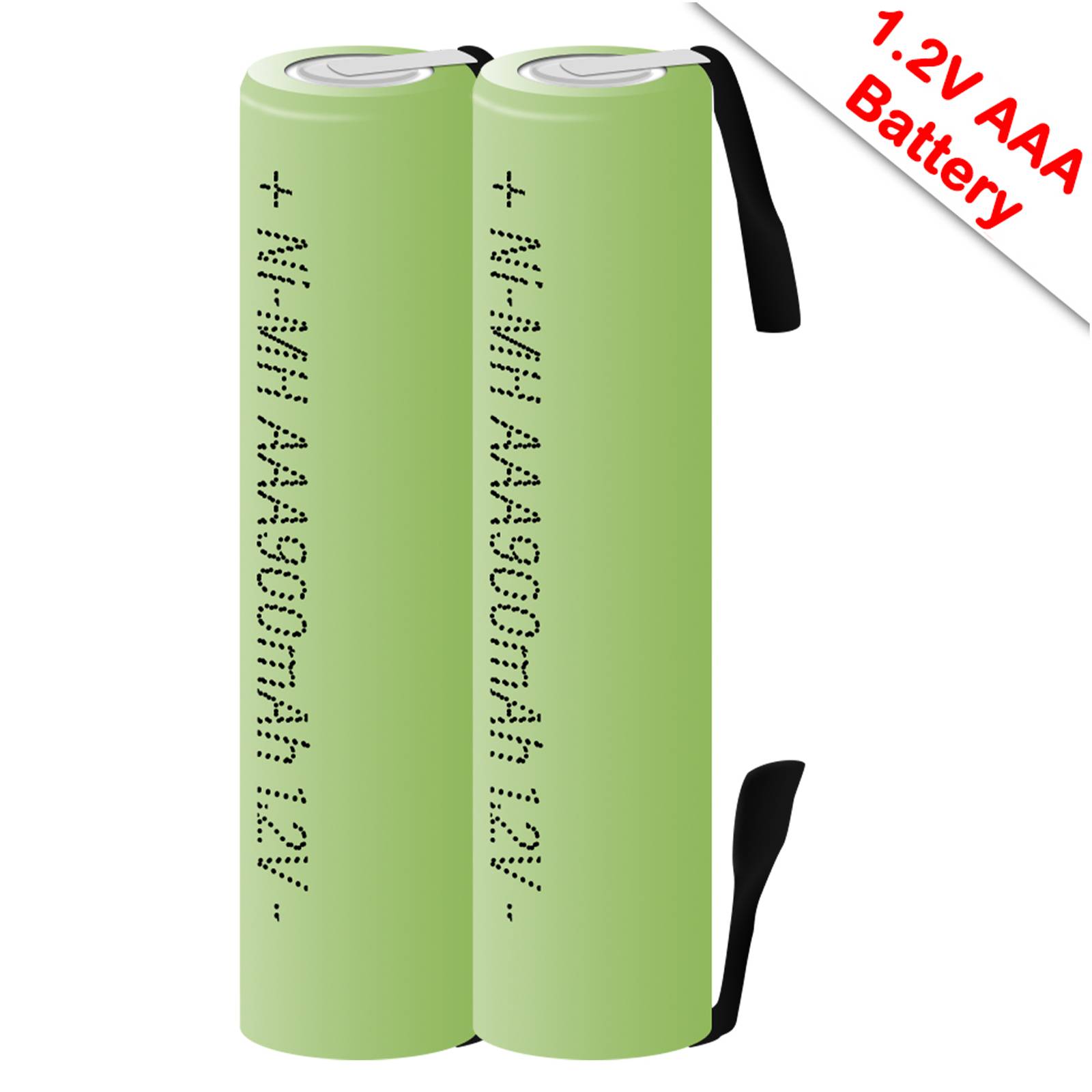 1.2V AAA Rechargeable Battery 900mah Ni-MH Nimh Cell Green Shell with Welding Tabs for Philips Electric Shaver Razor Toothbrush