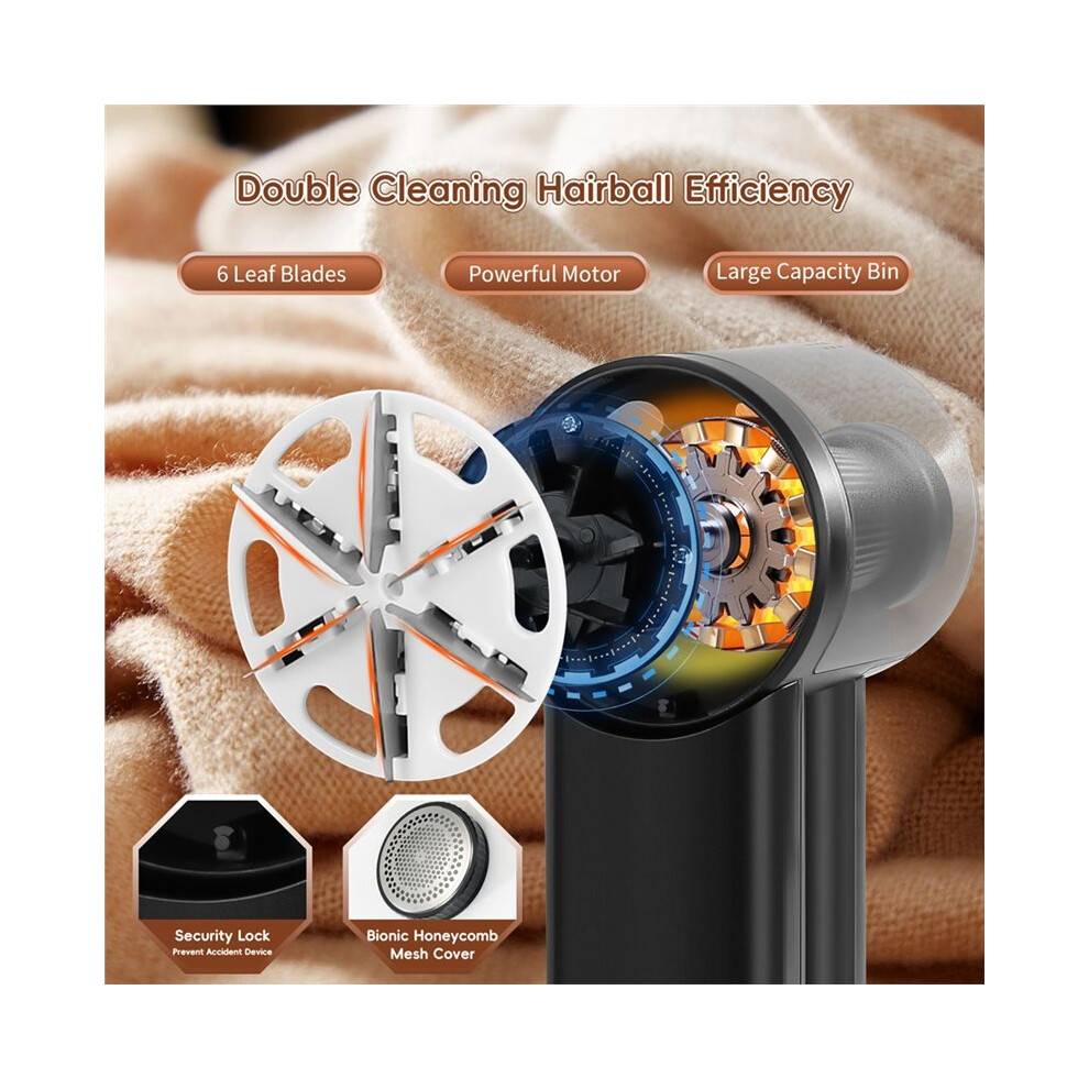 Rechargeable Portable Electric Lint Trimmer 1500 Mah Battery Suitable for Clothes, Furniture, Sofas and Blankets White