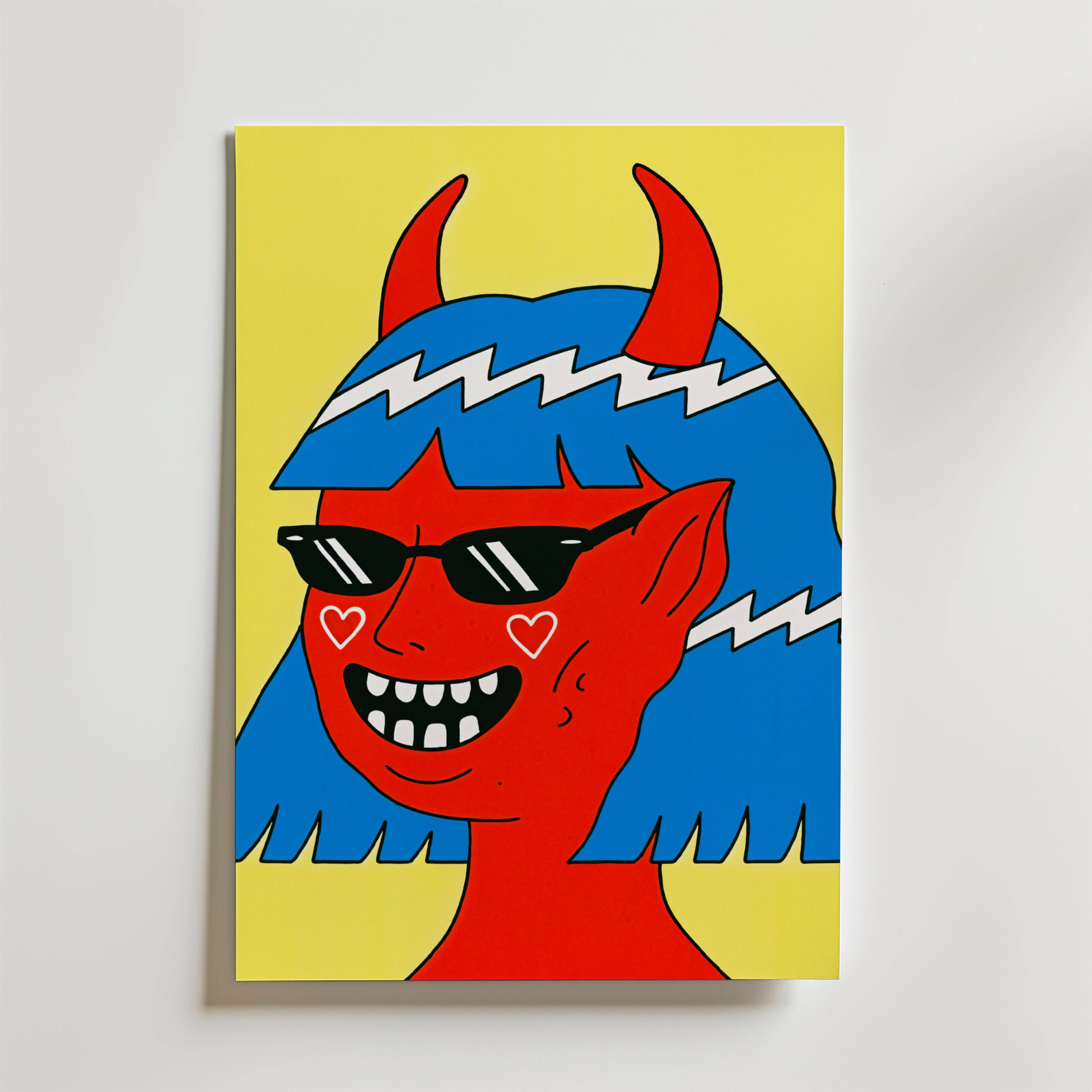 Devil in Love Poster - Fine Art Poster 21x30 cm