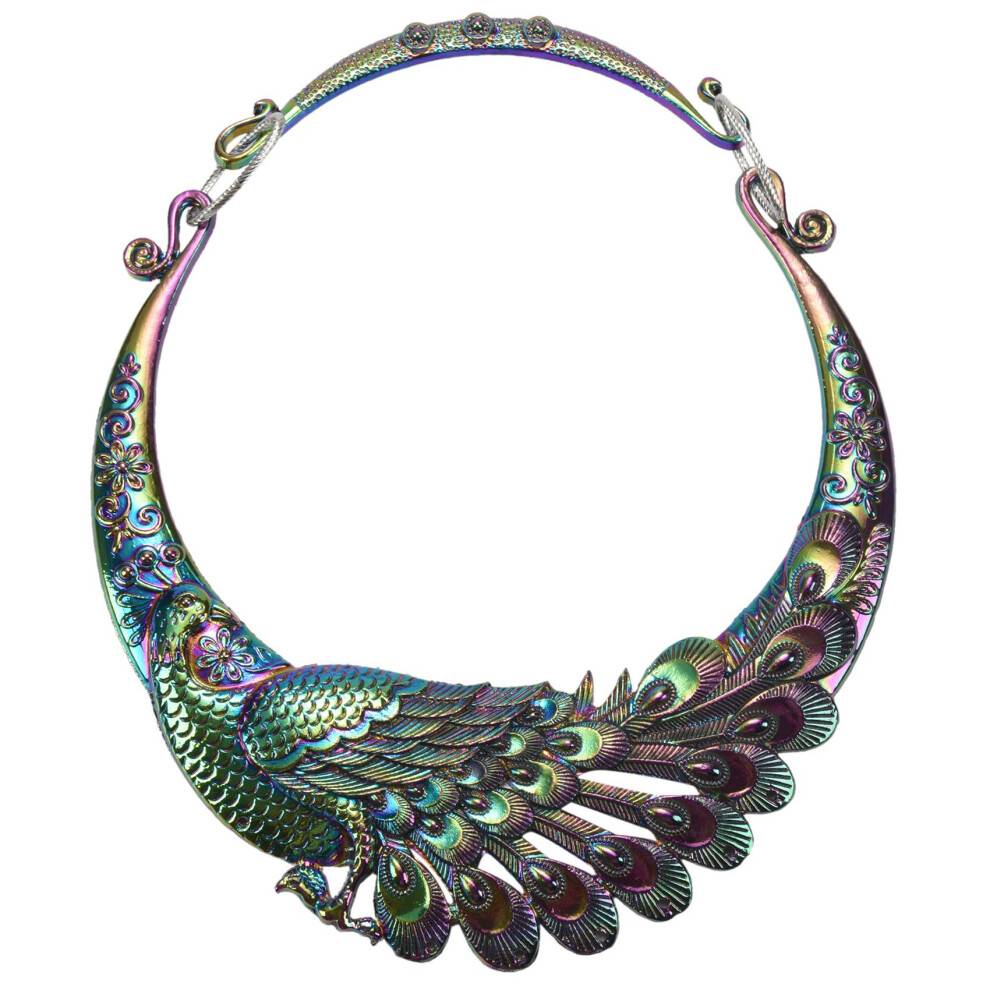 Retro Ethnic Carved green Necklace Indian Maxi Jewelry Women Exaggerated Necklace Jewelry