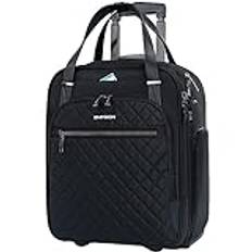 EMPSIGN handbagage kabinväska easyJet undersäte godkänd maximal storlek handbagage fodral 2 hjul lättviktsväska 40 x 33,5 x 19 cm, Svart, 16 Inch, Handbagage under sätet