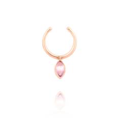 Grand Swinging 18K Rosegold Ear Cuff w. Topaz & Amethyst