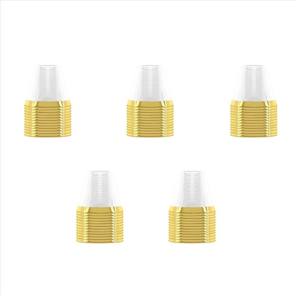 60x plastikkop 9 oz hård engangskop - guldkant