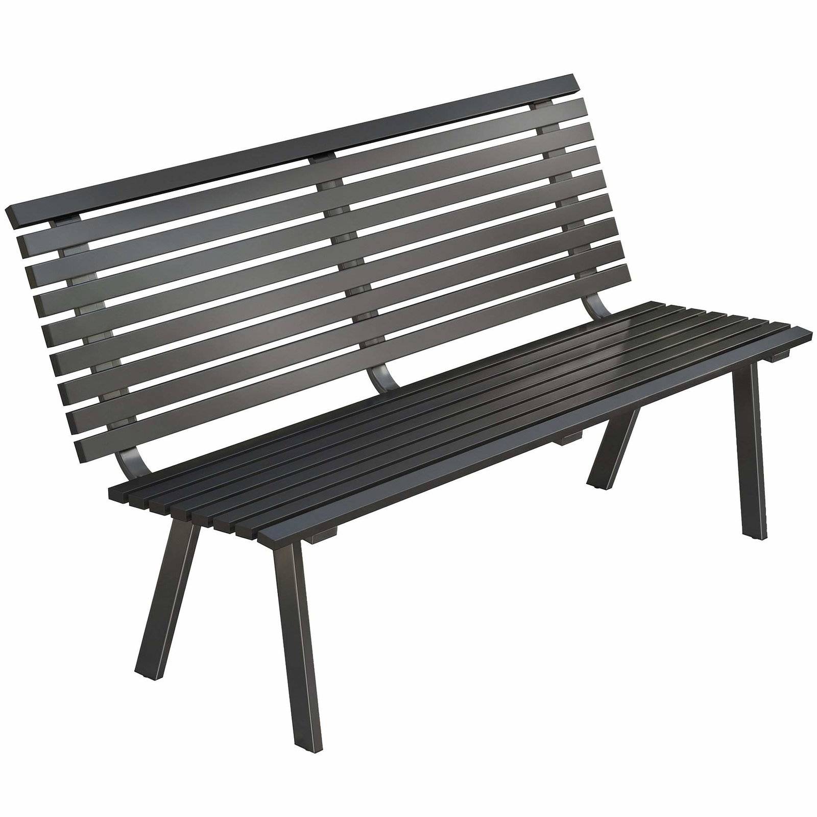 Utomhusbänk i metall, 3-sits, väderbeständig, bred sits