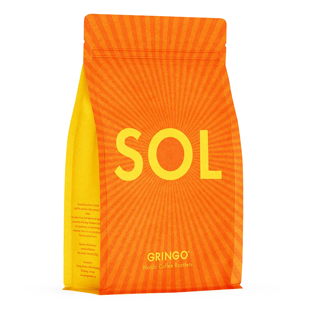 Gringo Nordic - SOL - Sommarkaffe 2026 - Ljusrostade hela kaffebönor - 250g