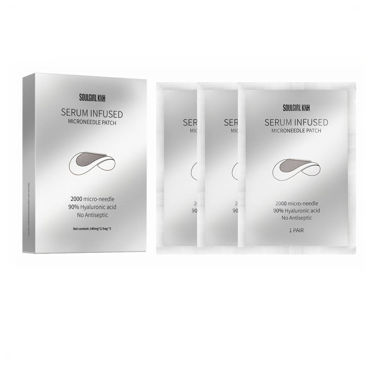 TEMU 6pcs Acid Microneedle Eye Mask | Serum Infused Microneedle Patch For Eyes, Face & Nose, Deep Moisture, Light Beige Firming, Needle Length